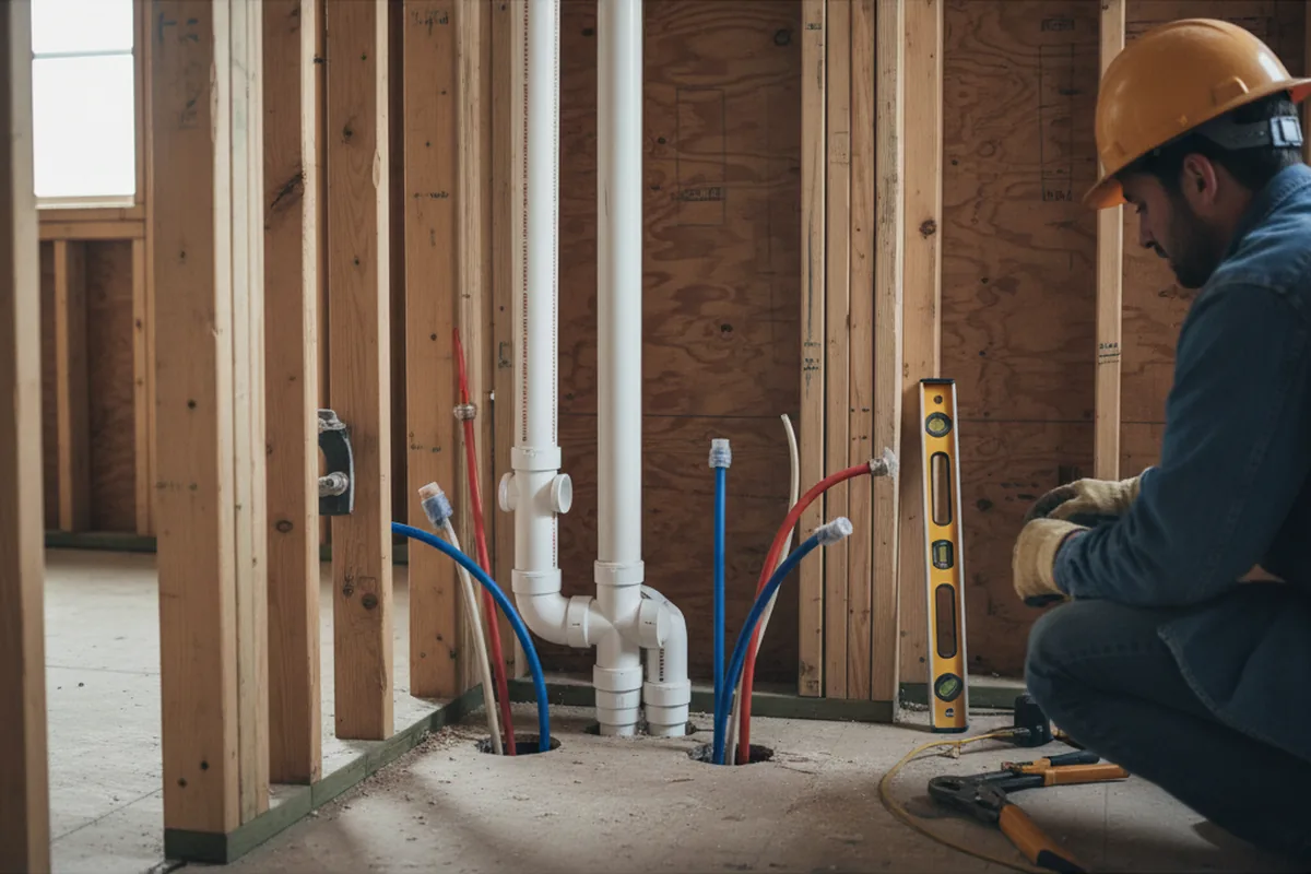 Drain and supply rough-in during Garbage Disposal Repair in Holt